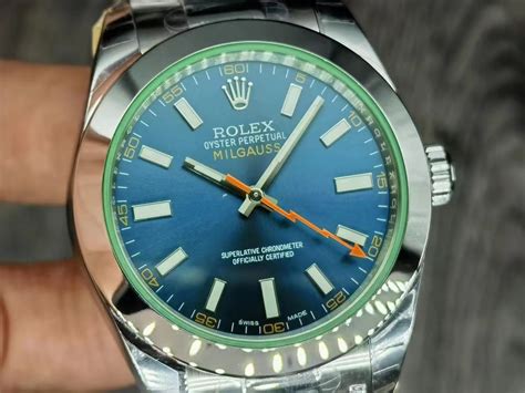 rolex milgauss ghiera verde replica|rolex milgauss rep.